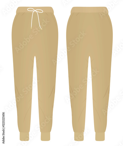 Brown tracksuit bottom. vector illustration