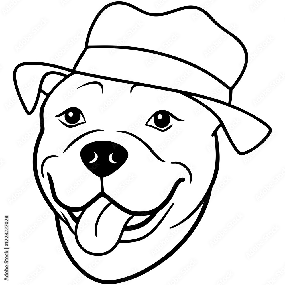 Funny american bulldog dog head vector art Funny american bulldog dog head vector art