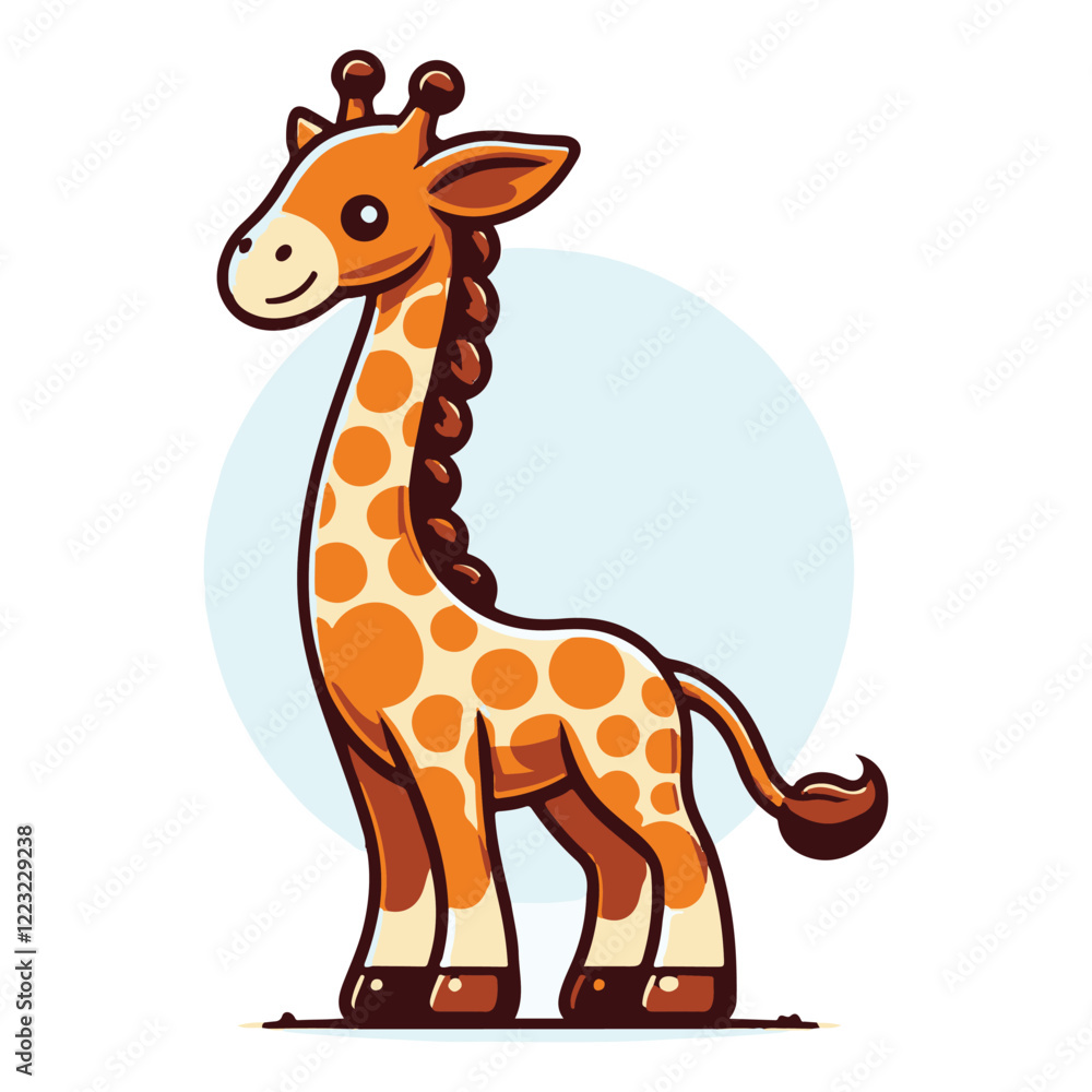 Fototapeta premium Adorable Baby Giraffe Cartoon