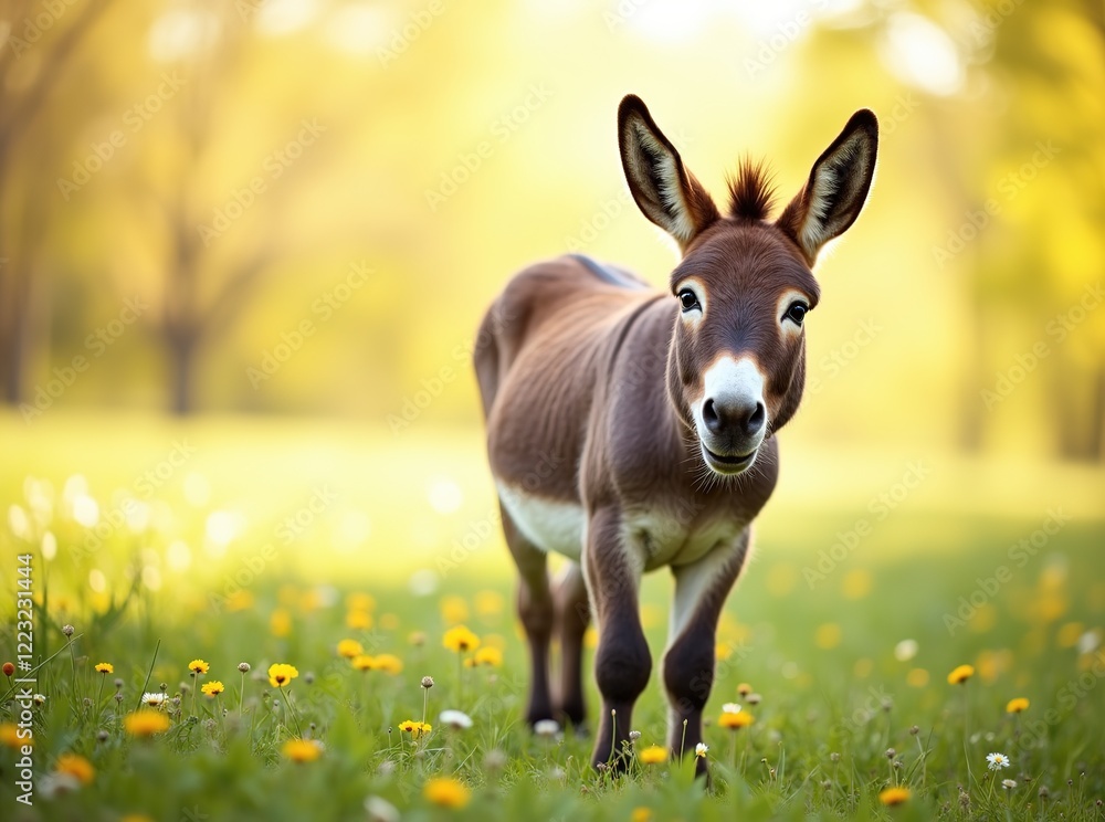 Backlit Donkey in Meadow - Funny Animal Photography Backlit Donkey in Meadow - Funny Animal Photography