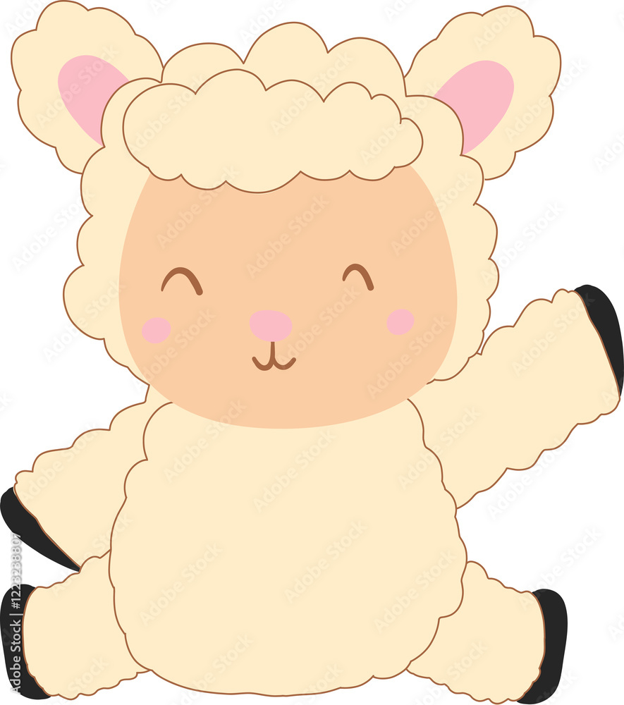 This cheerful smiling sheep clipart is perfect for Easter designs. This cheerful smiling sheep clipart is perfect for Easter designs.