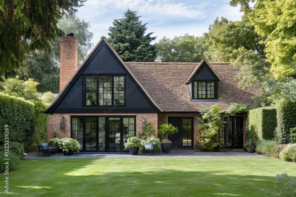 This delightful country home boasts timeless architectural features and is beautifully enveloped by vibrant greenery, set within a tranquil garden oasis basking in the warmth of a sunny day This delightful country home boasts timeless architectural features and is beautifully enveloped by vibrant greenery, set within a tranquil garden oasis basking in the warmth of a sunny day