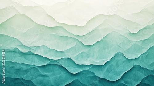 Wallpaper Mural Abstract Teal Mountain Range Landscape Artwork Torontodigital.ca