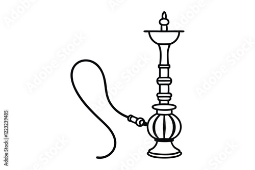 Hookah line art illustration3.eps