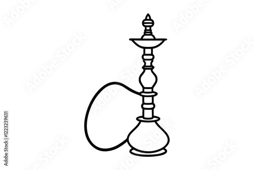Hookah line art illustration5.eps