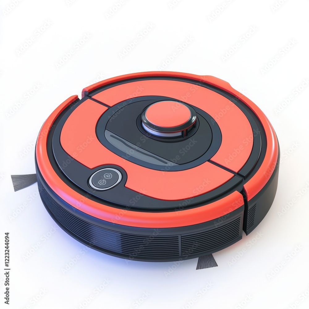 3D icon cartoon of a robot vacuum cleaner at work, isolated on a white background --quality 2 3D icon cartoon of a robot vacuum cleaner at work, isolated on a white background --quality 2