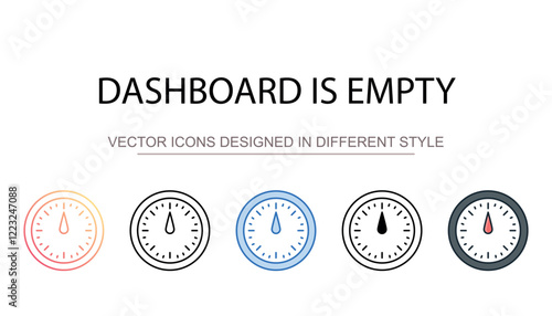 Dashboard Is Empty icon design with white background stock illustration