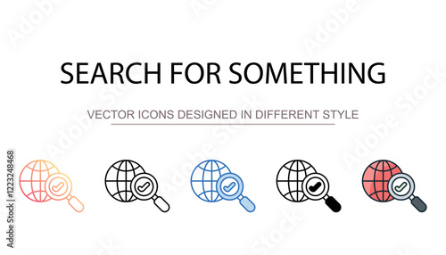 Search For Something icon design with white background stock illustration