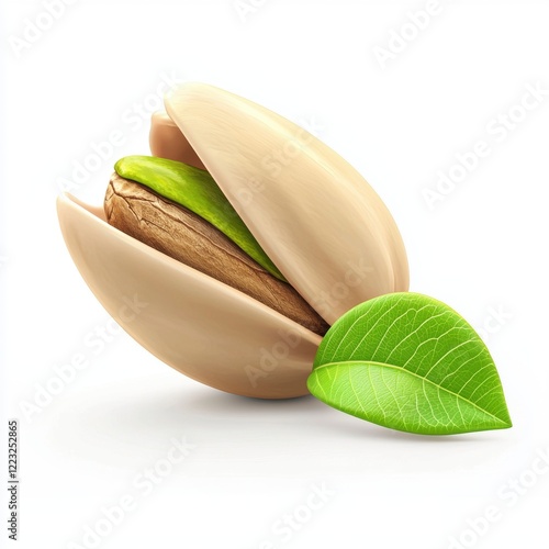 Wallpaper Mural 3D icon cartoon pistachio with its shell slightly open, isolated on a white background  Torontodigital.ca