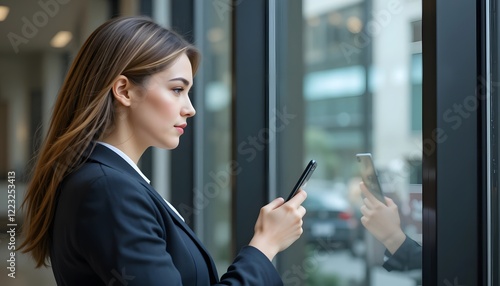 Young businesswoman on a mobile phone discussing about business.