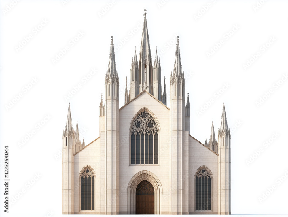Fototapeta premium Behold the Majestic Gothic Cathedral: A Marvel of Soaring Spires and Intricate Details That Captivates with Architectural Grandeur and Timeless Beauty.