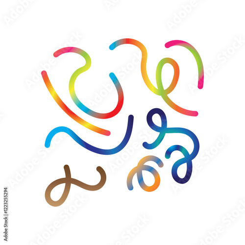 Abstract Gradient Lines, Geometric Pattern, Vector Geometric Design Elements