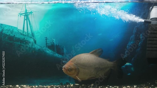 giant pacu fish in Aquarium black pacu fish photo