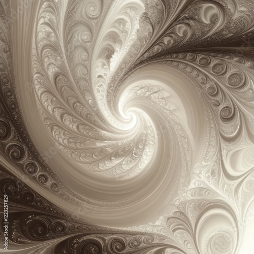 Beige swirling fractal art, abstract background photo