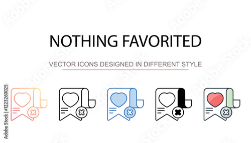 Nothing Favorited icon design with white background stock illustration