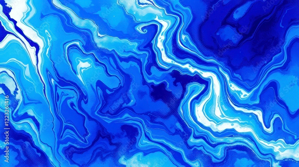 Dreamy abstract texture with fluid marble-like swirls in cobalt blue and white. Dreamy abstract texture with fluid marble-like swirls in cobalt blue and white.