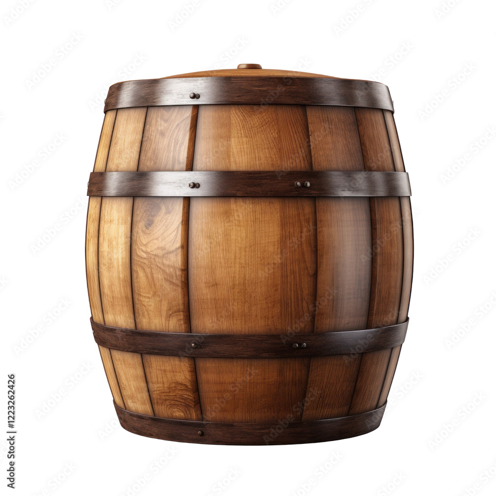 Fototapeta premium wooden barrel isolated on white