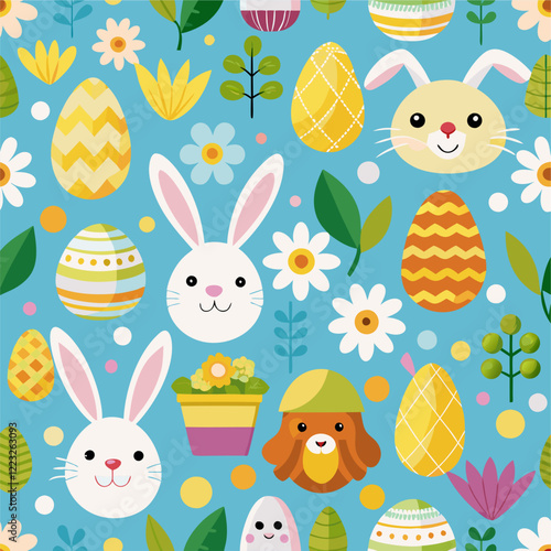 Happy easter day with hand drawn design
