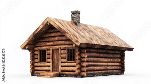 Rustic Wooden Cabin in Isolated Natural Setting