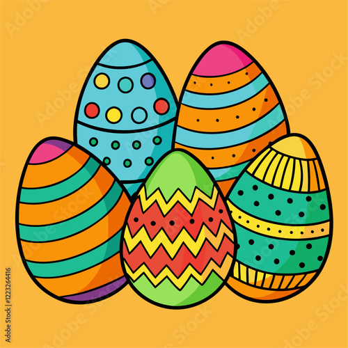 Happy easter day with hand drawn design