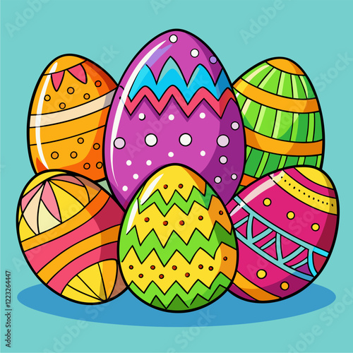Happy easter day with hand drawn design