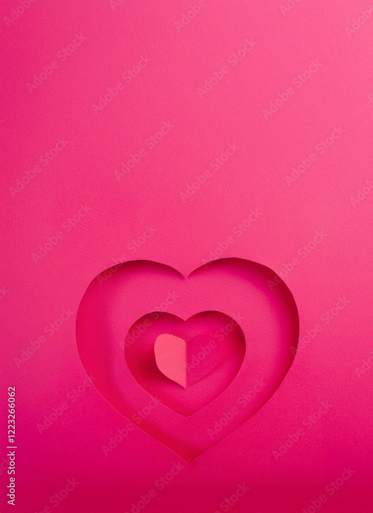 Heart cut out of pink paper, Valentine's Day Heart cut out of pink paper, Valentine's Day