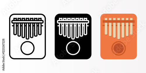 Kalimba icon set. kalimba sign. for mobile concept and web design. vector illustration on white background