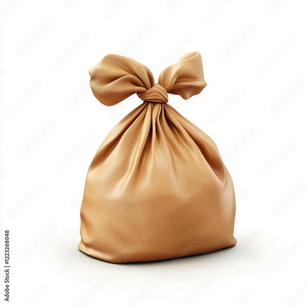 3D icon cartoon sack of goods with a tied top, isolated on a white background --quality 2 3D icon cartoon sack of goods with a tied top, isolated on a white background --quality 2
