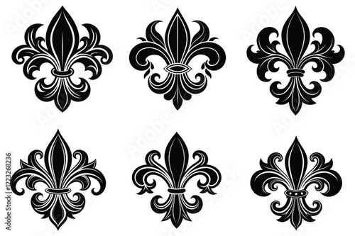 a silhouette of a classic fleur de lis design on