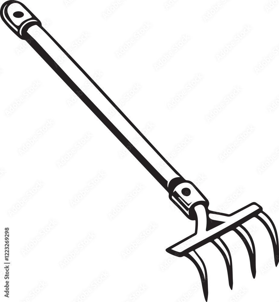 Spade Rustic Tool for Gardening, Silhouette vector art illustration Spade Rustic Tool for Gardening, Silhouette vector art illustration