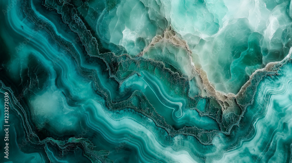 Naklejka premium Dark green , emerald turquoise light blue abstract background