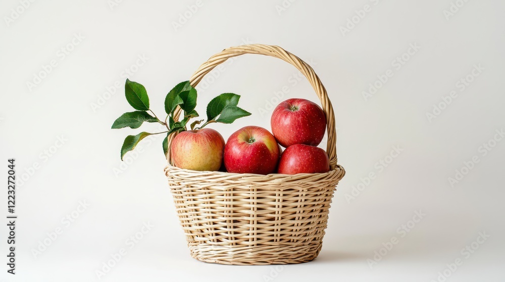 Harvesting fresh apples a woven basket displayed natural light still life rustic charm Harvesting fresh apples a woven basket displayed natural light still life rustic charm
