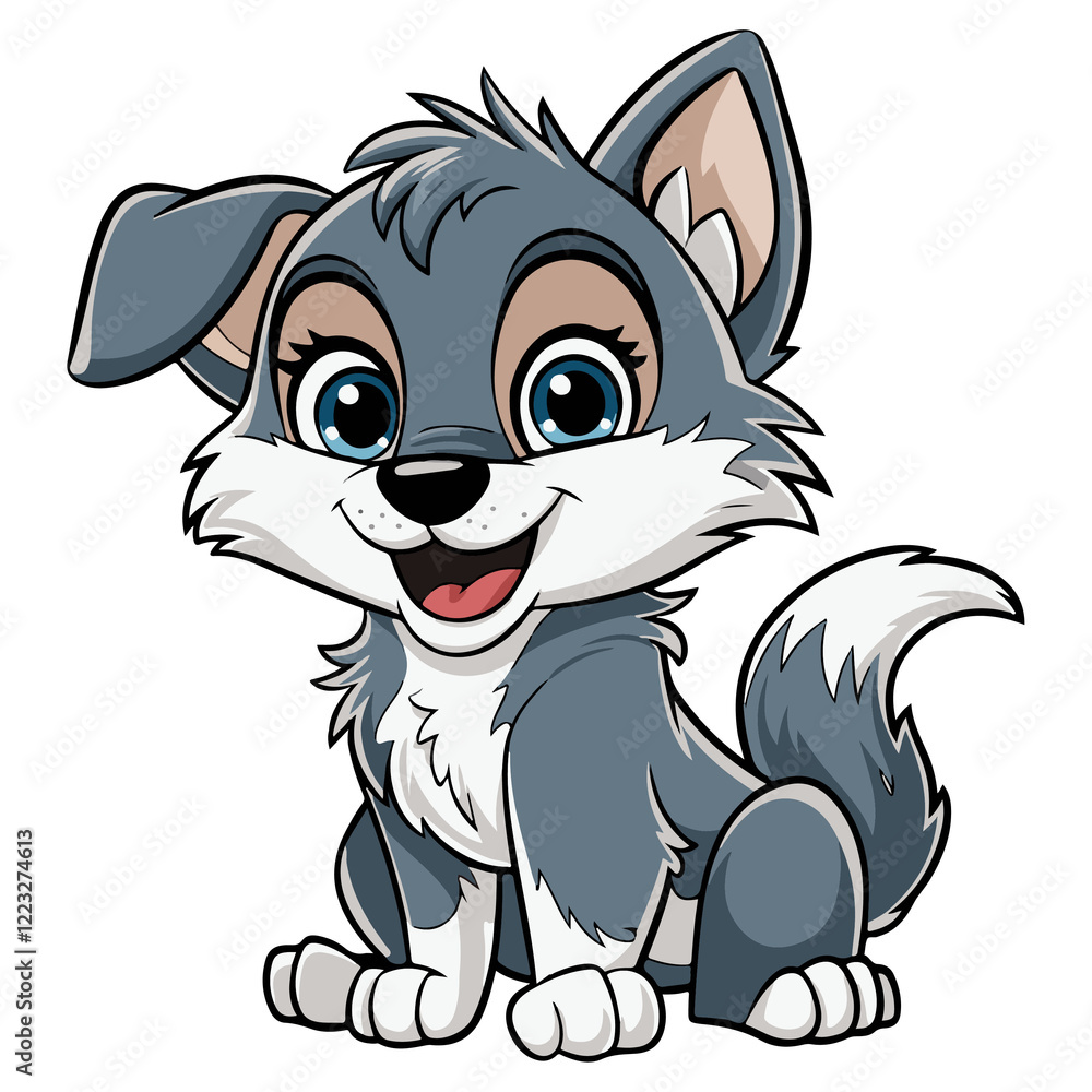 Obraz premium Cute wolf vector