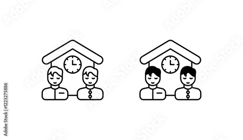 Room Mate icon design with white background stock illustration