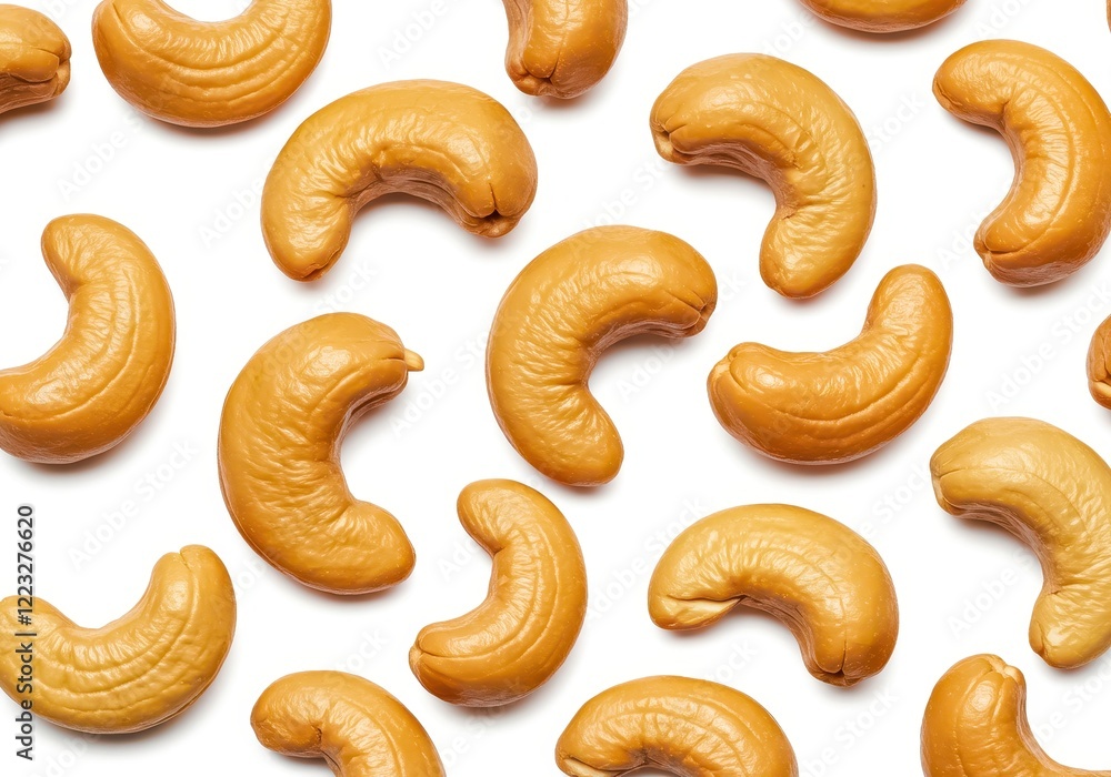Set of cashews nut isolated on white Background Set of cashews nut isolated on white Background