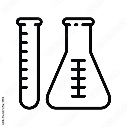 flask and erlenmeyer icon vector