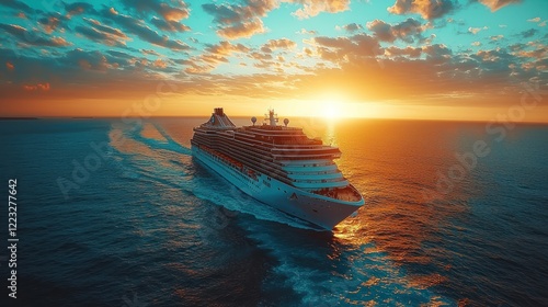 Majestic Cruise Ship at Sunset