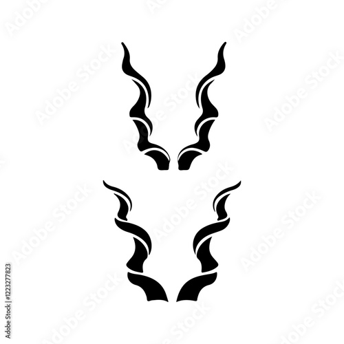 Two markhor logo horns icon vector illustration design on white background.