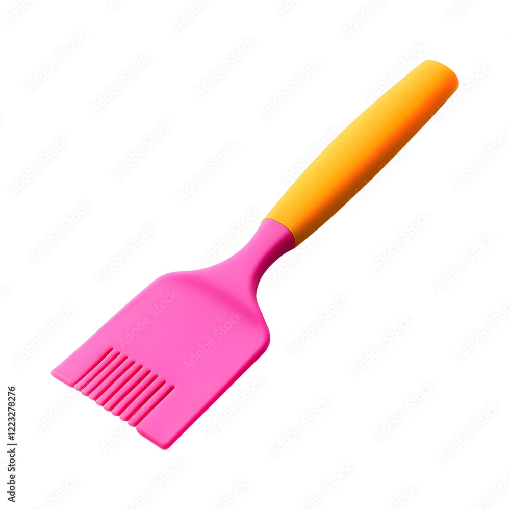 Sleek Silicone Baking Scraper with Bold Textured Edge in Pink and Orange Isolated on Transparent Background Sleek Silicone Baking Scraper with Bold Textured Edge in Pink and Orange Isolated on Transparent Background
