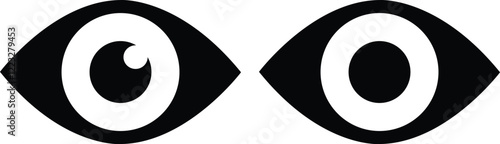Eye icon in flat set. Eyesight symbol vector for apps or website. Retina, cornea scan eye icons. Simple eyes silhouette see view vision sight look sign isolated on transparent background