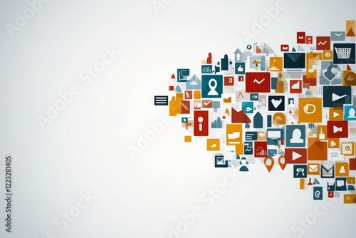 Abstract Social Media Network and Data Visualization