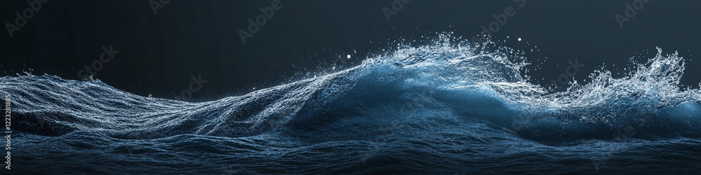 Waves crashing under dark atmospheric conditions at night Waves crashing under dark atmospheric conditions at night
