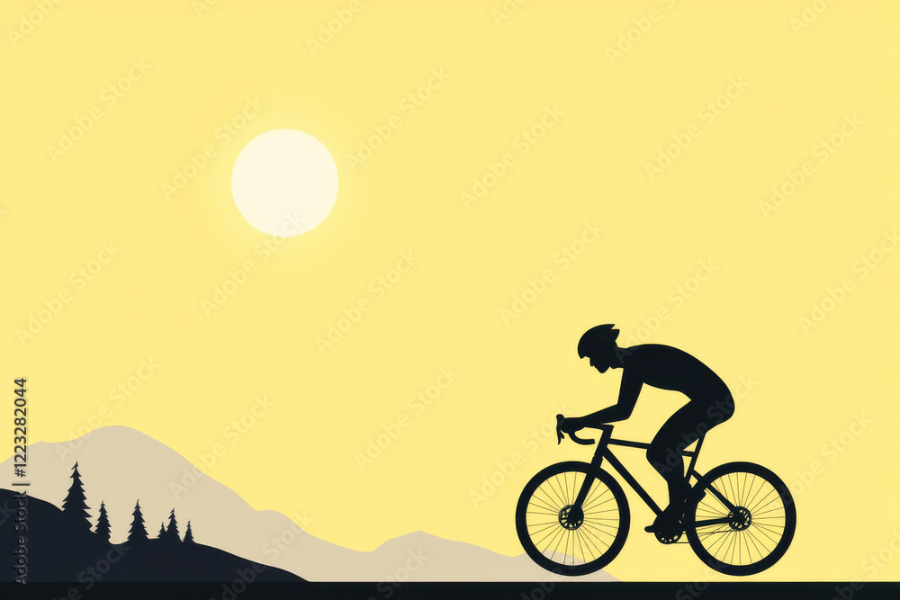 Obraz premium A man is riding a bicycle on a sunny day