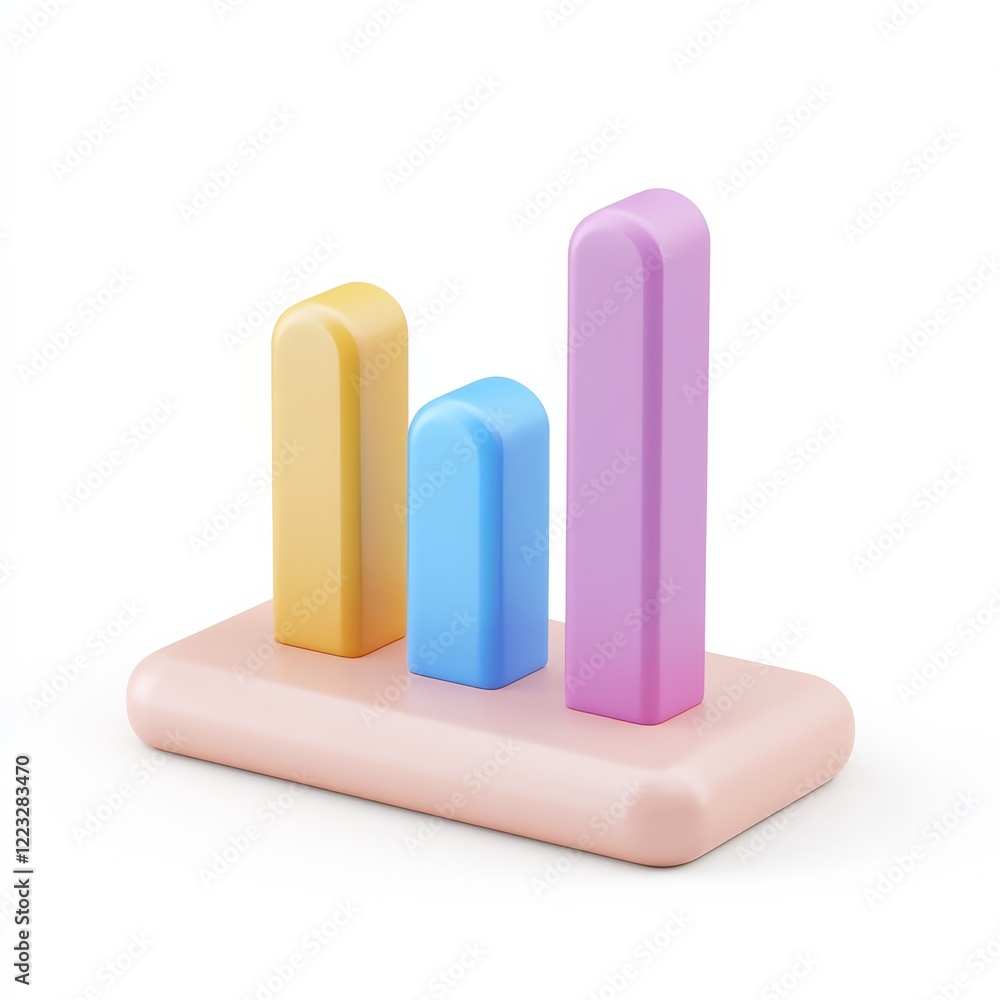 A colorful toy with three stacked bars in pastel shades, designed for educational play and skill development. A colorful toy with three stacked bars in pastel shades, designed for educational play and skill development.