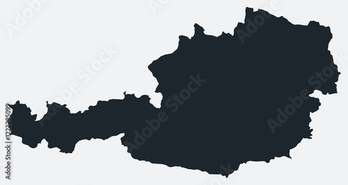 Austria map. Just a simple border map. Shape of the country. Flat blank Austria outline. Vector boundary illustration.