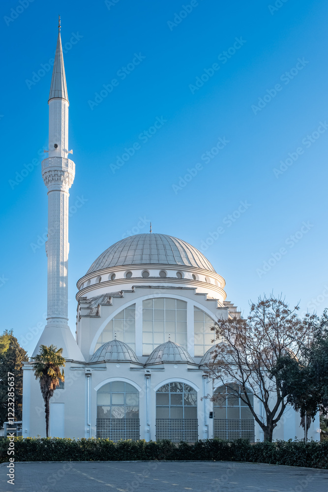 Fototapeta premium Abu Bekr Mosque Mosque of Sheikh Zamil Abdullah Al-Zamil Great Mosque Xhamia e Madhe Shkoder Albania