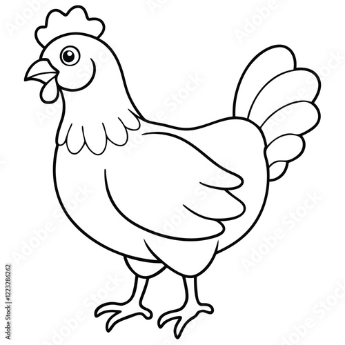 hen coloring page outline silhouette vector 