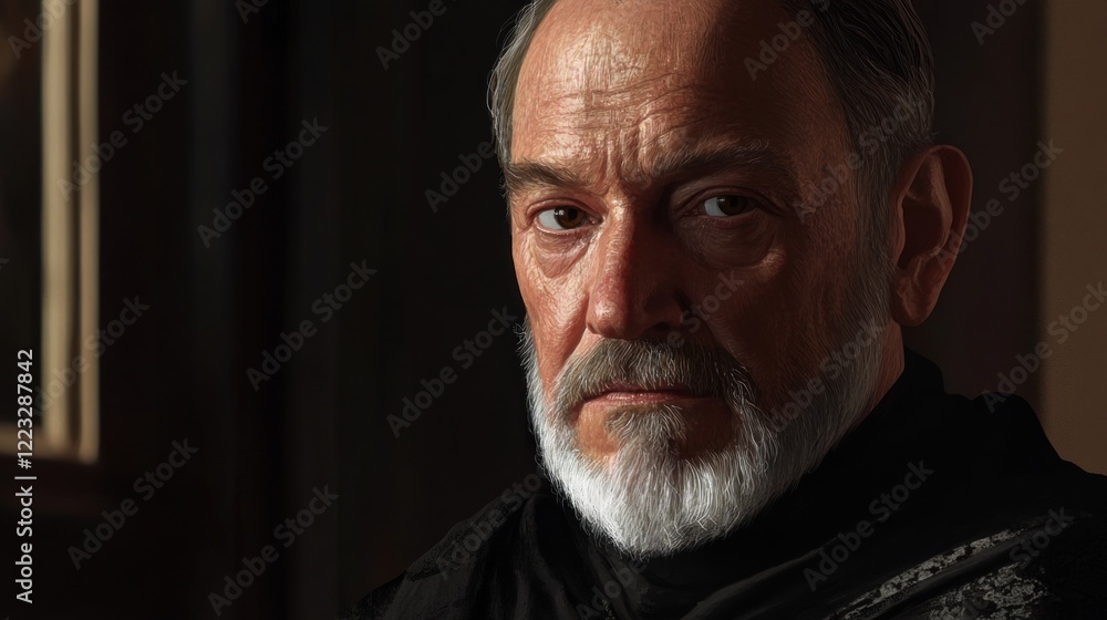 Intense Gaze: A Portrait of a Mature Man Intense Gaze: A Portrait of a Mature Man