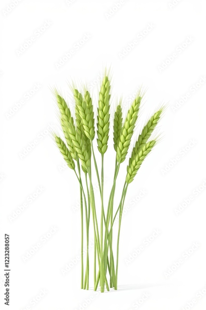 three stalks of wheat on a white background three stalks of wheat on a white background