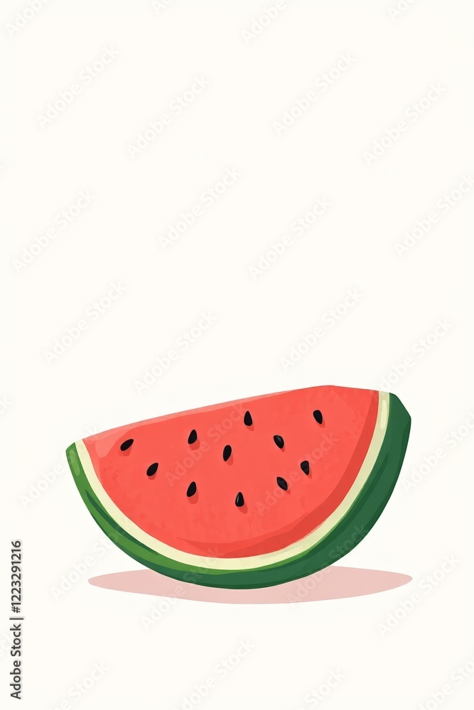 there is a slice of watermelon with seeds on it